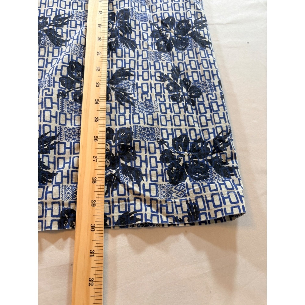 Pacific Scene Hawaiian Shirt Men Large Blue Floral Cotton Short Sleeve Button Up - Picture 7 of 8